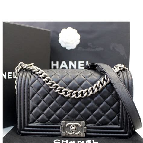 chanel embroidered lambskin old medium boy chanel bag|Chanel classic lambskin bag.